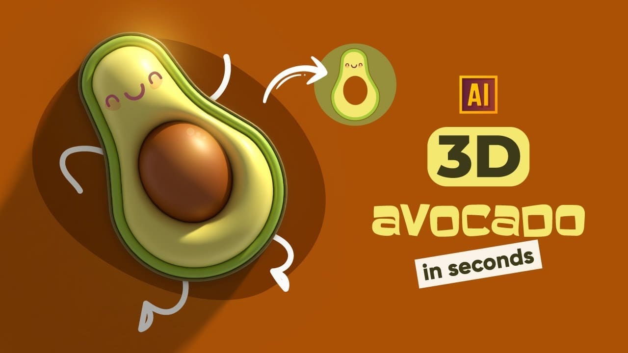 Step-by-Step: Drawing a Kawaii 3D Avocado in Illustrator
